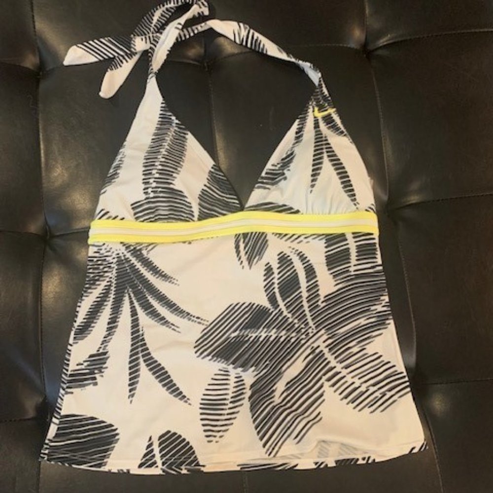 Nike Swim Tankini Halter Leaf Print 10 EUC
